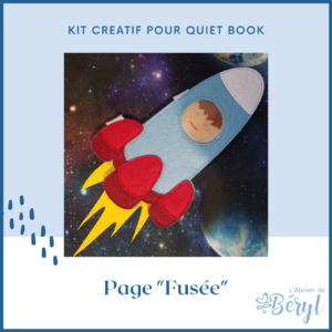 Kits - Livre activité Quiet book - Page Fusée