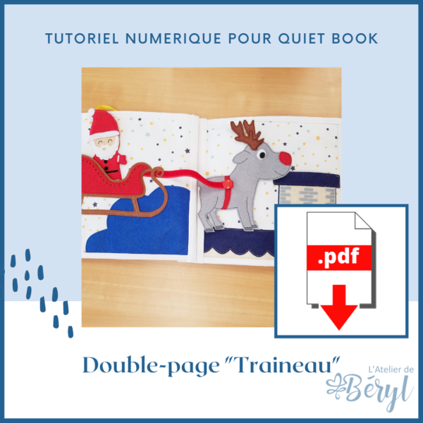 L'Atelier de Béryl - Tutoriel pour quiet book- page Traineau du Père Noël